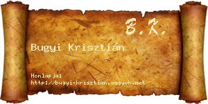 Bugyi Krisztián névjegykártya